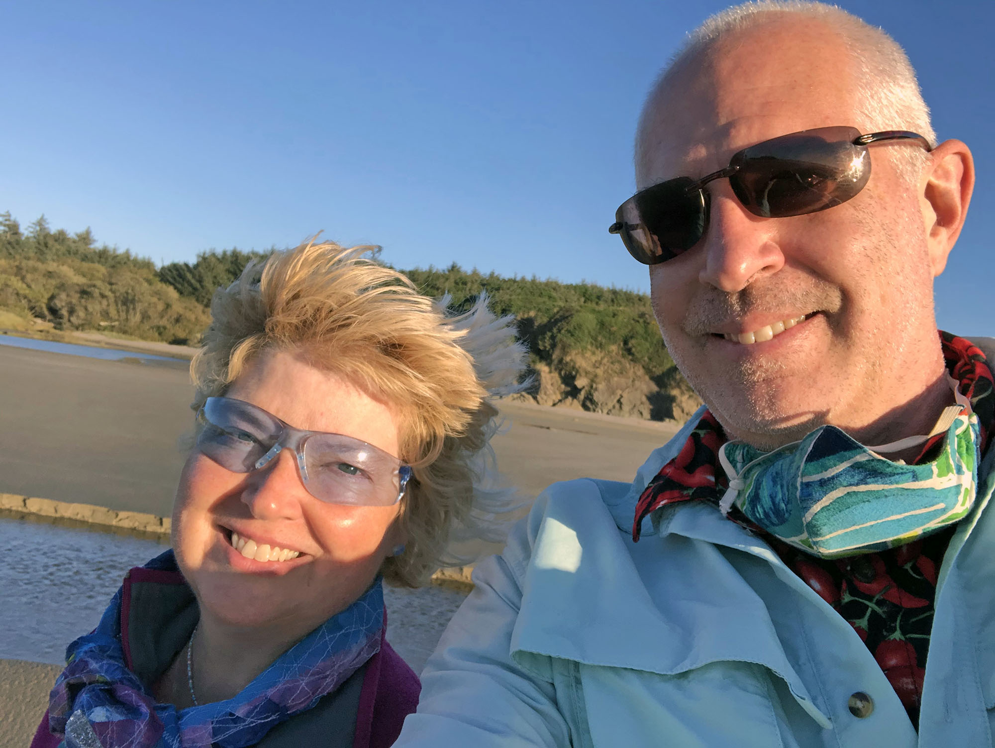 Our sunglasses are being scratched by flying sand, but getting photos and videos has given us a new appreciation for Oregon and teaching on location.